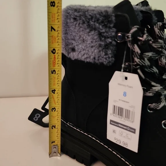 Time and Tru Memory Foam Heay Duty Womens Black Fashion/Winter Boots, Work Boots - Picture 7 of 8